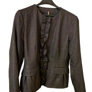 Piazza Sempiore Black & Silver Herringbone Tweed Jacket -  IT Size 50